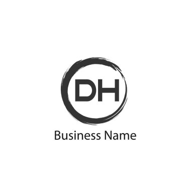İlk harf Dh Logo tasarım şablonu
