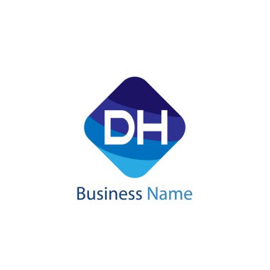 İlk harf Dh Logo tasarım şablonu