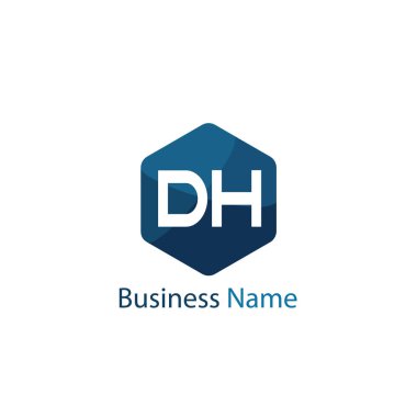 İlk harf Dh Logo tasarım şablonu
