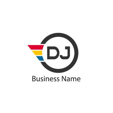 İlk harf Dj Logo tasarım şablonu