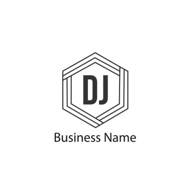 İlk harf Dj Logo tasarım şablonu