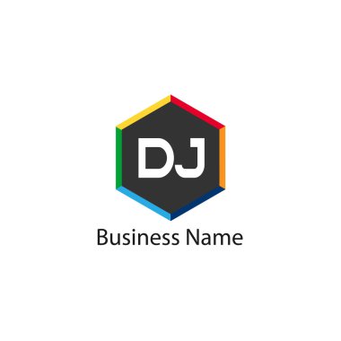 İlk harf Dj Logo tasarım şablonu