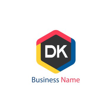 İlk harf Dk Logo tasarım şablonu