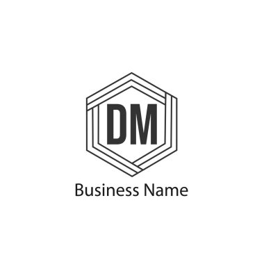 İlk Harf DM Logo Şablonu Tasarımı