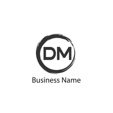 İlk Harf DM Logo Şablonu Tasarımı