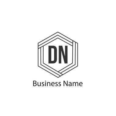 İlk harf Dn Logo tasarım şablonu
