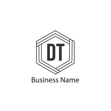 İlk harf Dt Logo tasarım şablonu
