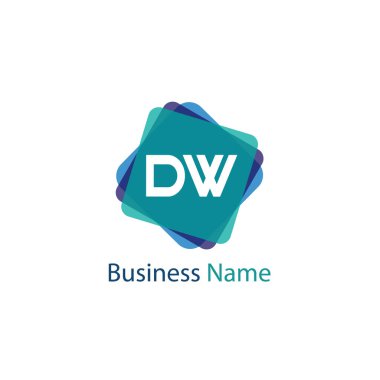 İlk harf Dw Logo tasarım şablonu