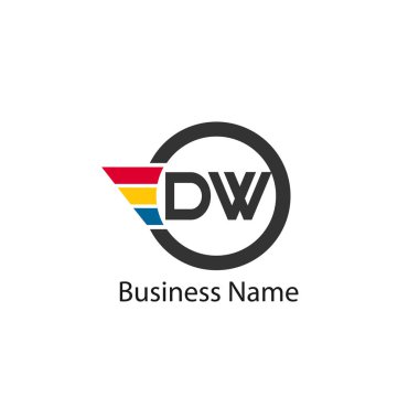 İlk harf Dw Logo tasarım şablonu