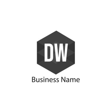 İlk harf Dw Logo tasarım şablonu