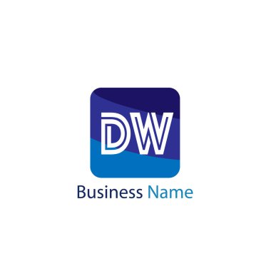 İlk harf Dw Logo tasarım şablonu