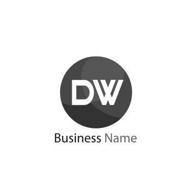 İlk harf Dw Logo tasarım şablonu