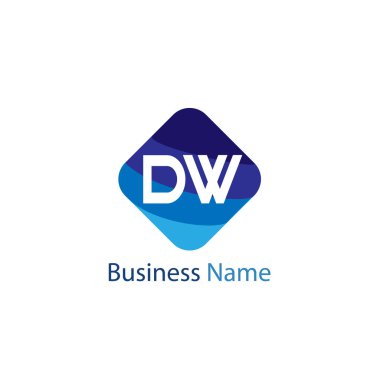 İlk harf Dw Logo tasarım şablonu
