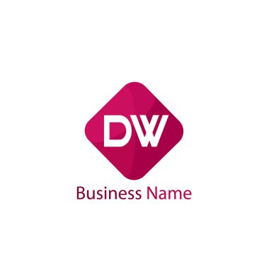 İlk harf Dw Logo tasarım şablonu