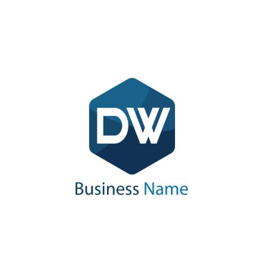 İlk harf Dw Logo tasarım şablonu