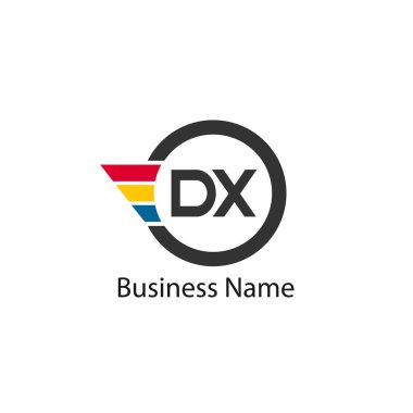 İlk harf Dx Logo tasarım şablonu