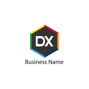 İlk harf Dx Logo tasarım şablonu