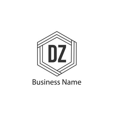 İlk harf Dz Logo tasarım şablonu