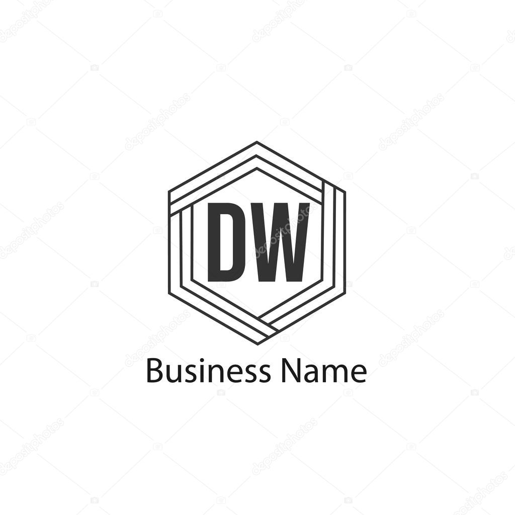 Initial Letter DW Logo Template Design