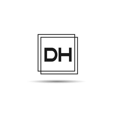 İlk harf Dh Logo tasarım şablonu