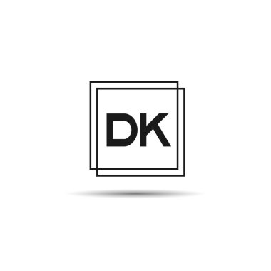 İlk harf Dk Logo tasarım şablonu