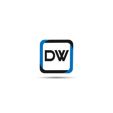 İlk harf Dw Logo tasarım şablonu