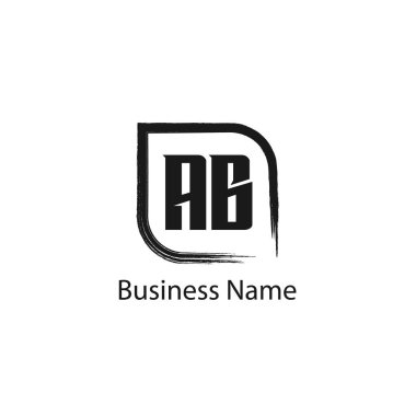 İlk Harf AB Logo Şablonu Tasarımı