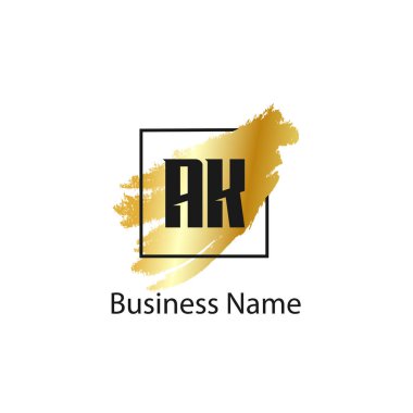 İlk mektup Ak Logo tasarım şablonu