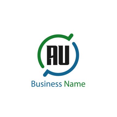 İlk harf Au Logo tasarım şablonu