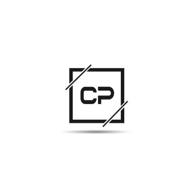 İlk harf Cp Logo tasarım şablonu