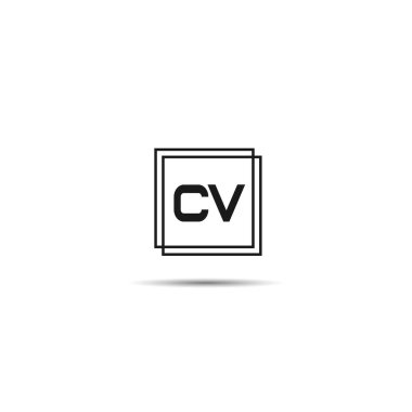 İlk harf Cv Logo tasarım şablonu