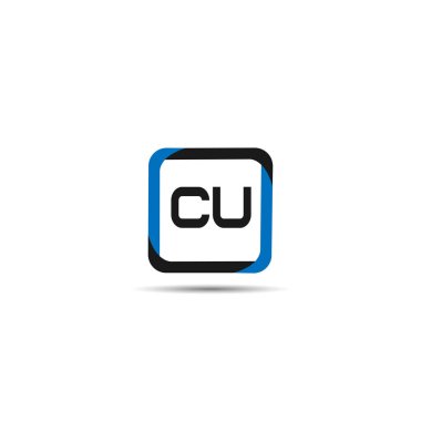İlk harf Cu Logo tasarım şablonu