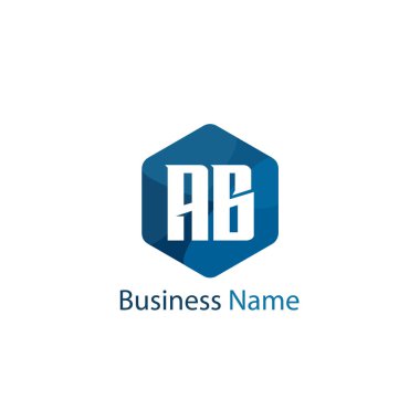 İlk Harf AB Logo Şablonu Tasarımı