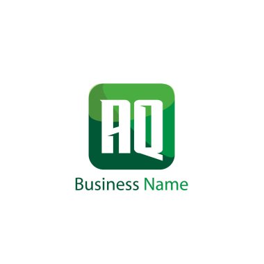 İlk harf Aq Logo tasarım şablonu