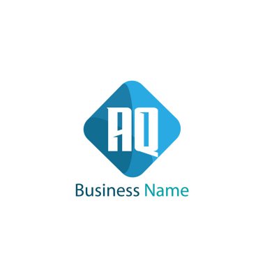 İlk harf Aq Logo tasarım şablonu