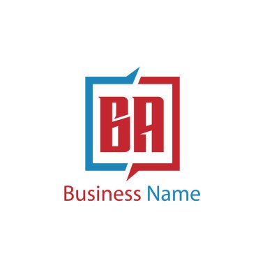 Başlangıç Harfi BA Logo Şablonu Tasarımı