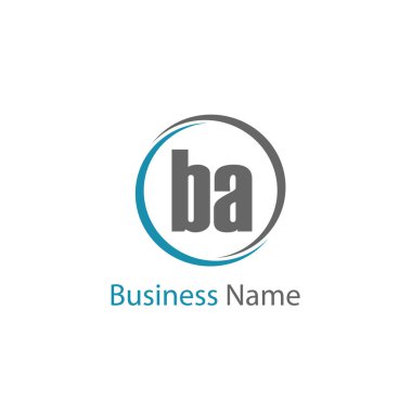 Başlangıç Harfi BA Logo Şablonu Tasarımı