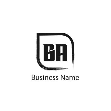 Başlangıç Harfi BA Logo Şablonu Tasarımı