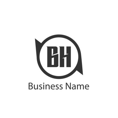 İlk harf Bh Logo tasarım şablonu
