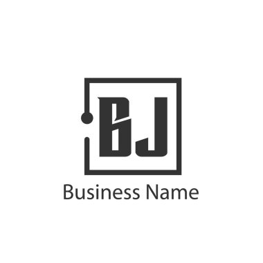 İlk harf Bj Logo tasarım şablonu