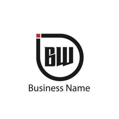 İlk harf Bw Logo tasarım şablonu