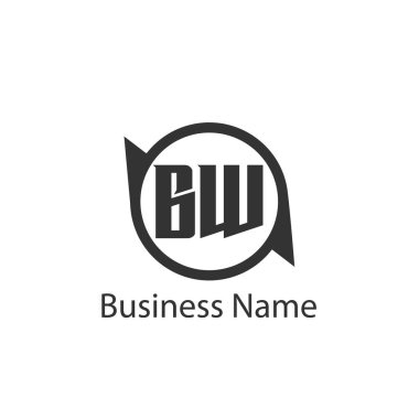 İlk harf Bw Logo tasarım şablonu
