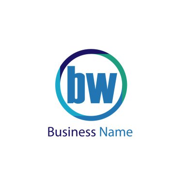 İlk harf Bw Logo tasarım şablonu