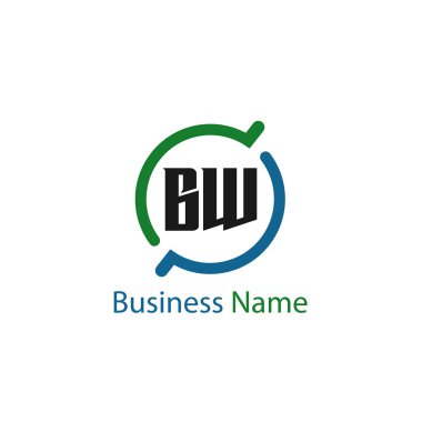 İlk harf Bw Logo tasarım şablonu