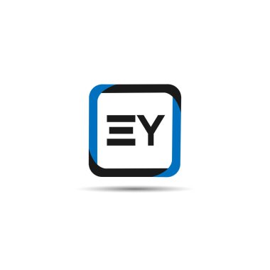 İlk harf Ey Logo tasarım şablonu