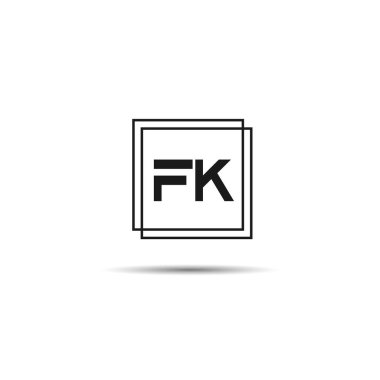 İlk harf Fk Logo tasarım şablonu