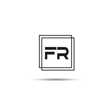 İlk harf Fr Logo tasarım şablonu
