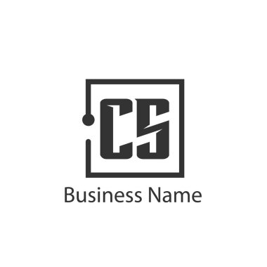 İlk harf Cs Logo tasarım şablonu