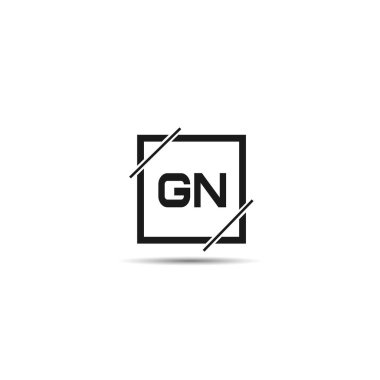 İlk harf Gn Logo tasarım şablonu