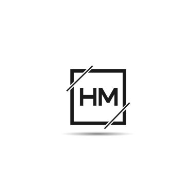 İlk harf Hm Logo tasarım şablonu